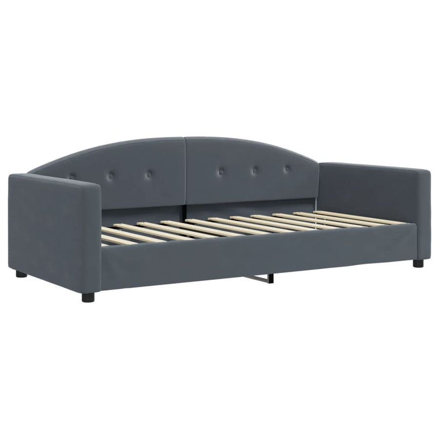 Slaapbank 90x200 cm fluweel donkergrijs