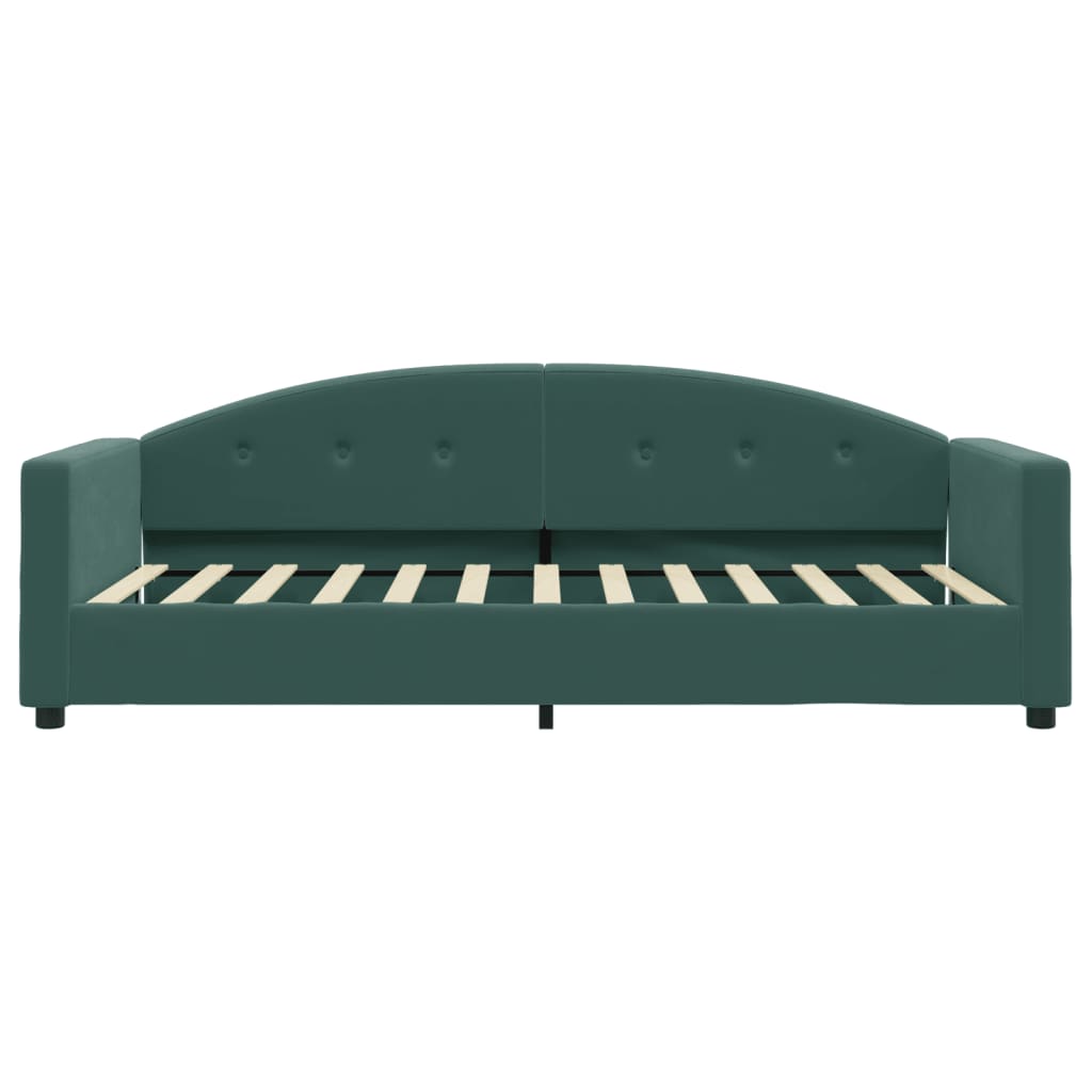 Slaapbank Fluweel 90x200 cm Donkergroen zonder matras