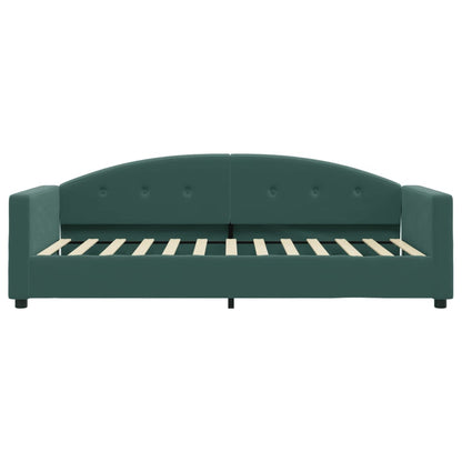 Slaapbank Fluweel 90x200 cm Donkergroen zonder matras