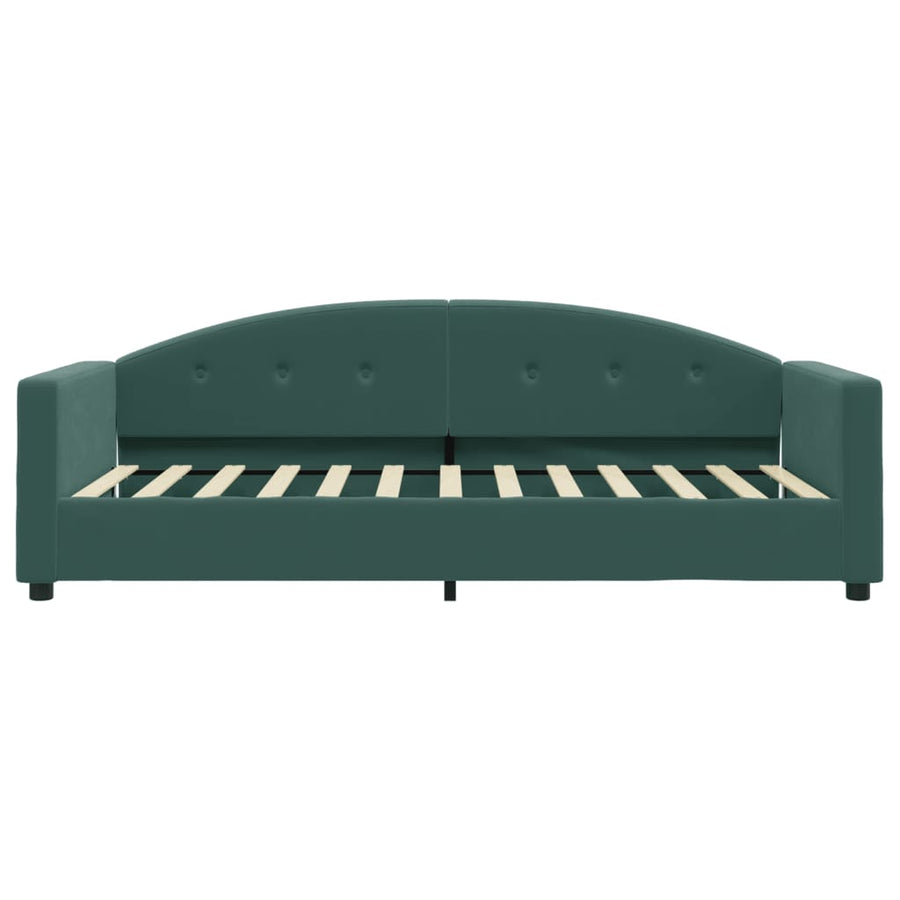 Slaapbank Fluweel 90x200 cm Donkergroen zonder matras