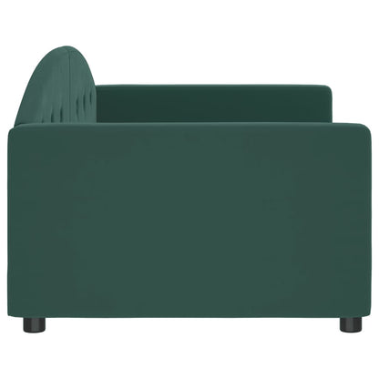 Slaapbank Fluweel 90x200 cm Donkergroen zonder matras