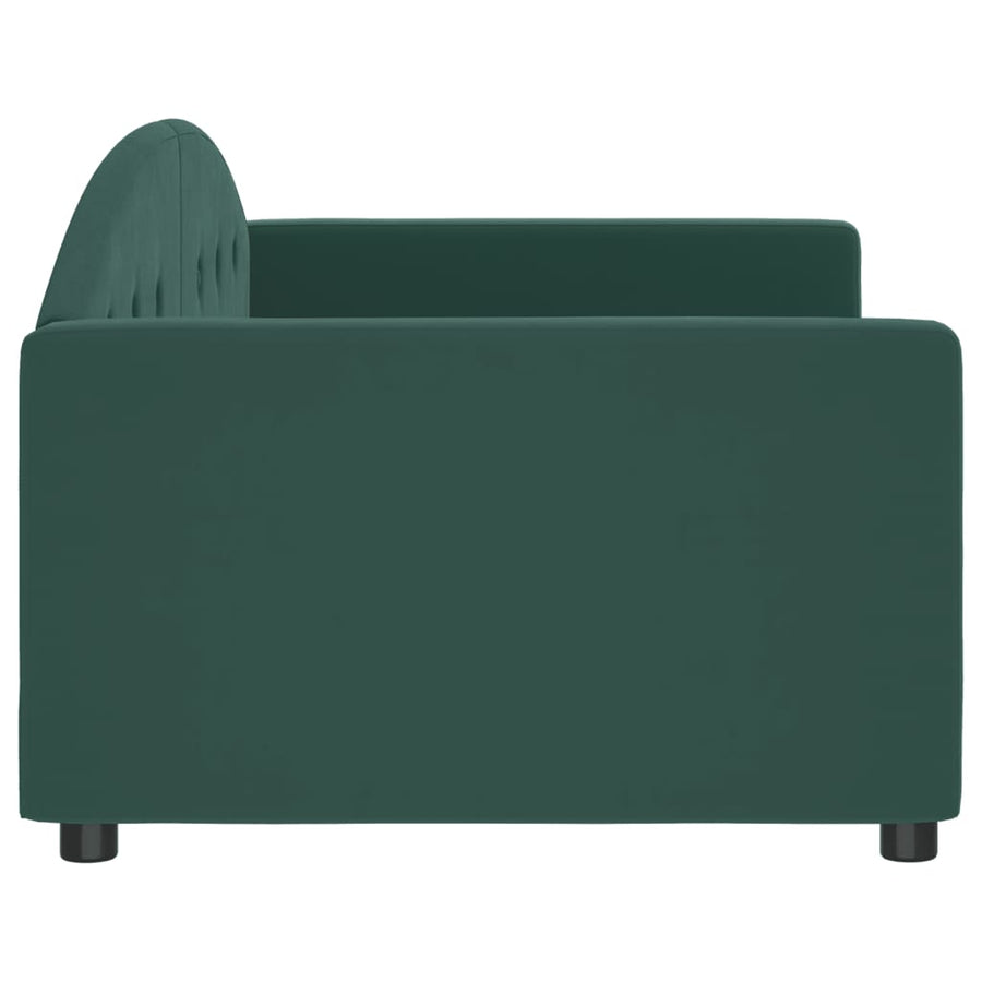 Slaapbank Fluweel 90x200 cm Donkergroen zonder matras
