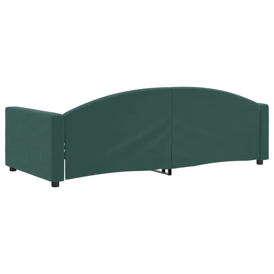 Slaapbank Fluweel 90x200 cm Donkergroen zonder matras