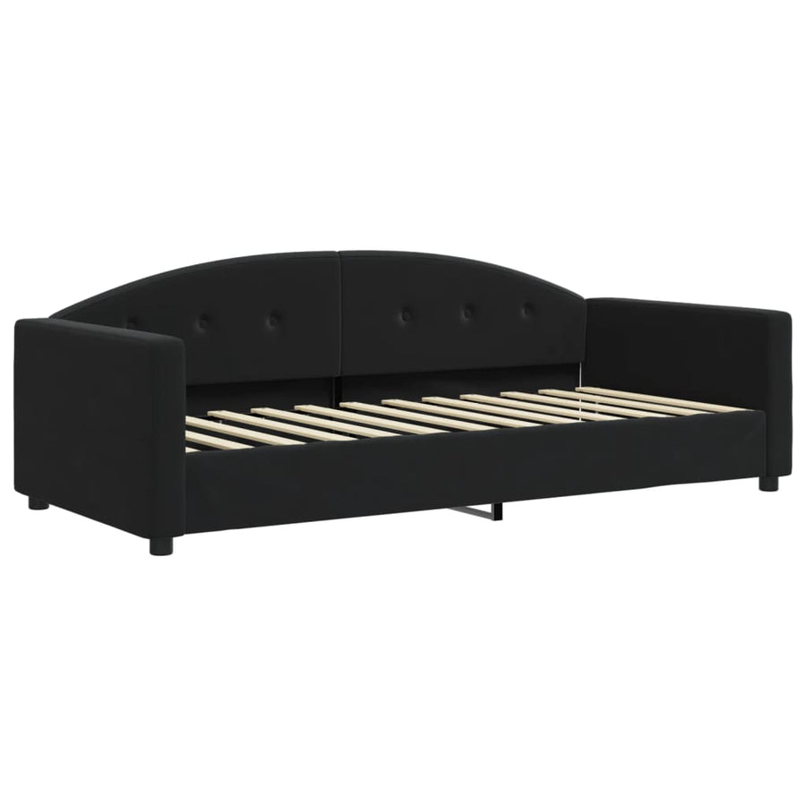 Slaapbank Fluweel 90x200 cm Zwart zonder matras