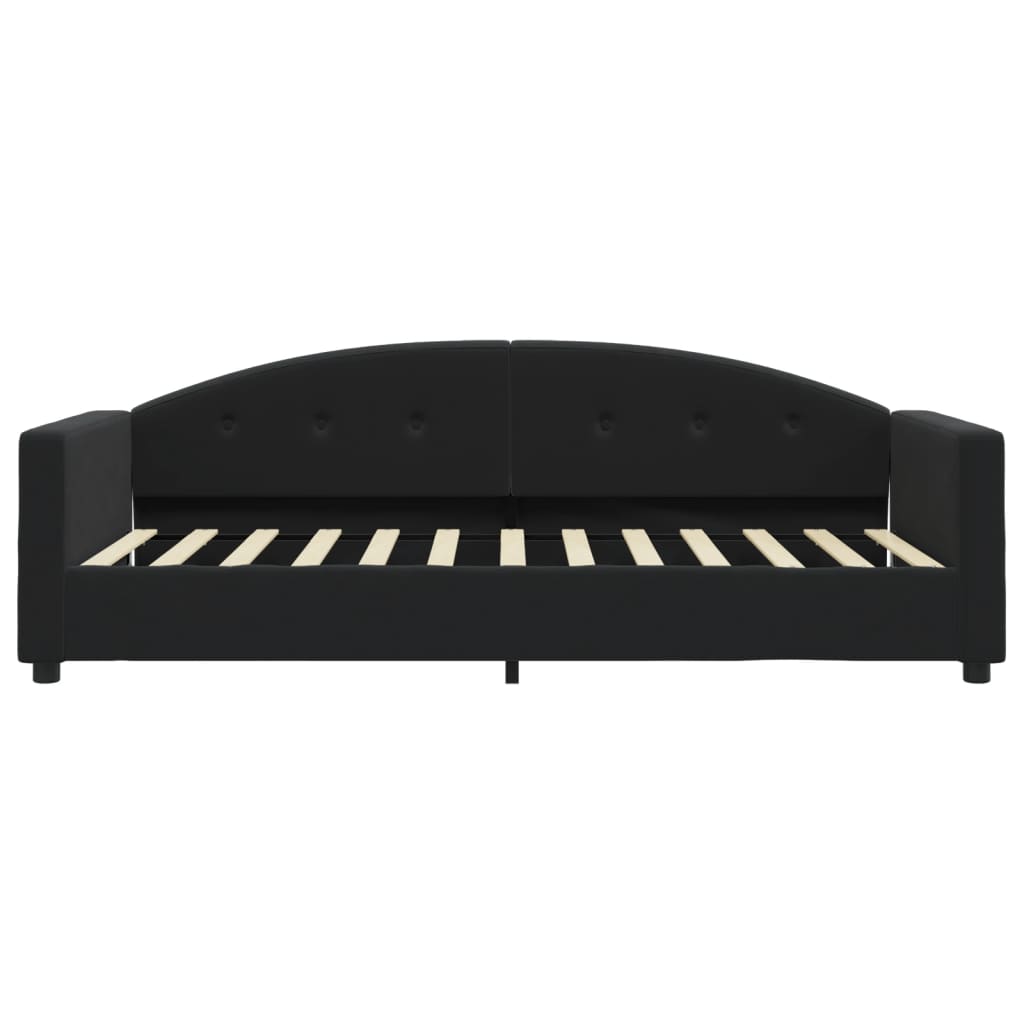Slaapbank Fluweel 90x200 cm Zwart zonder matras