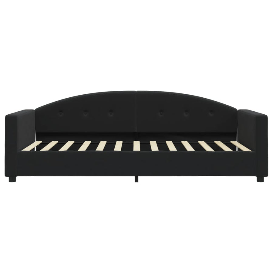 Slaapbank Fluweel 90x200 cm Zwart zonder matras