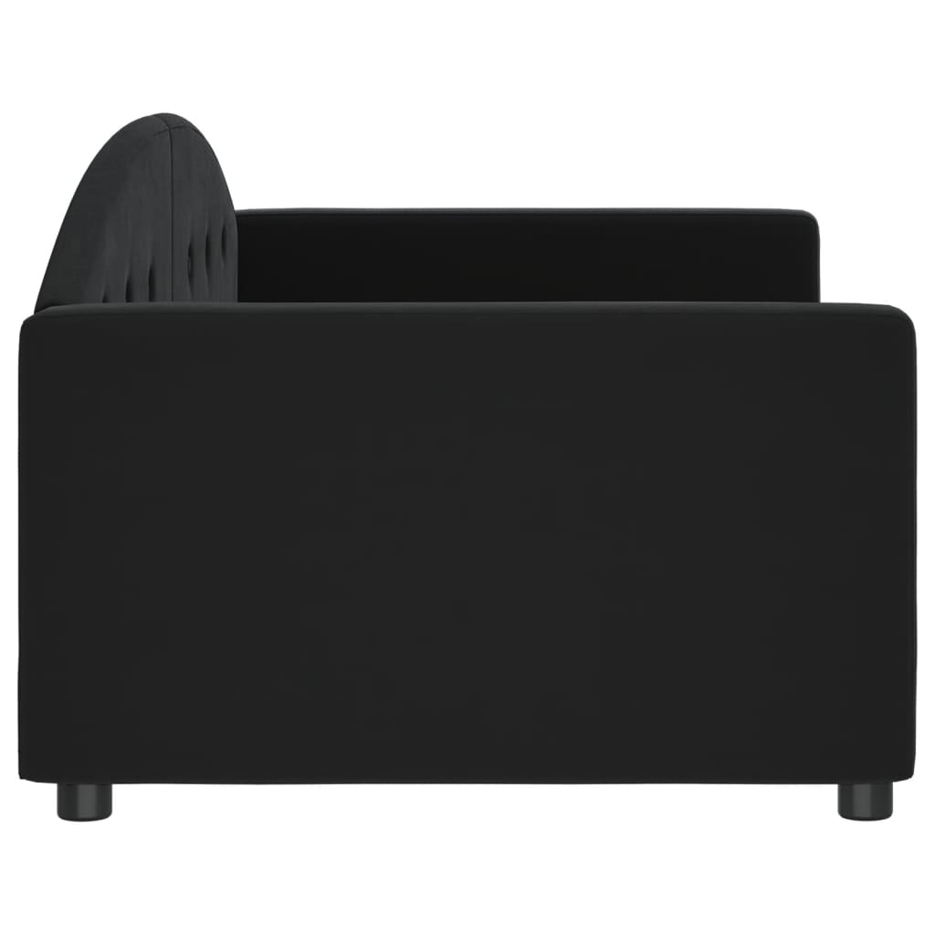 Slaapbank Fluweel 90x200 cm Zwart zonder matras