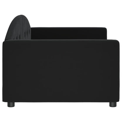 Slaapbank Fluweel 90x200 cm Zwart zonder matras