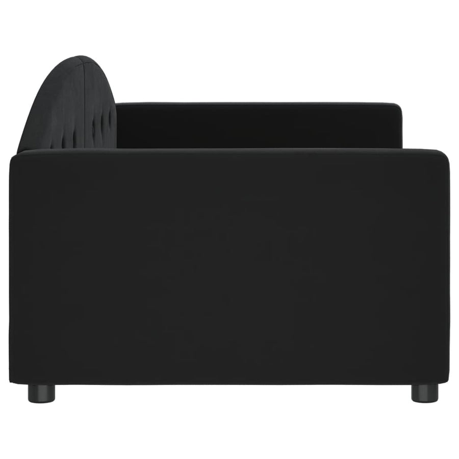 Slaapbank Fluweel 90x200 cm Zwart zonder matras