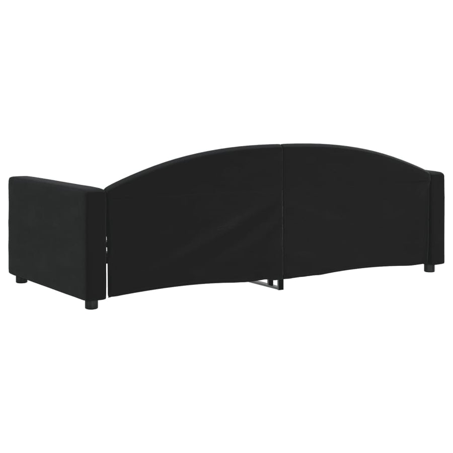 Slaapbank Fluweel 90x200 cm Zwart zonder matras
