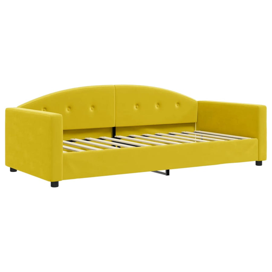 Slaapbank Fluweel 90x200 cm Geel zonder matras