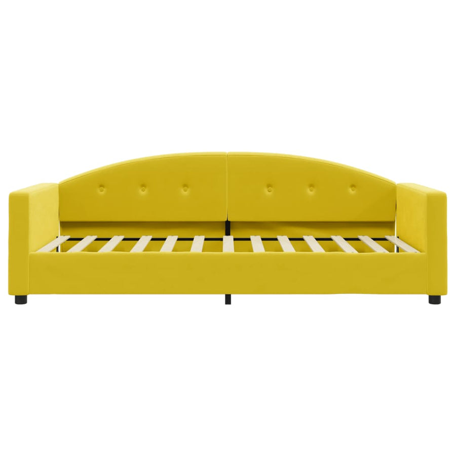 Slaapbank Fluweel 90x200 cm Geel zonder matras