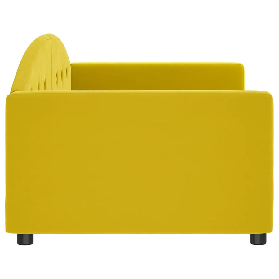 Slaapbank Fluweel 90x200 cm Geel zonder matras