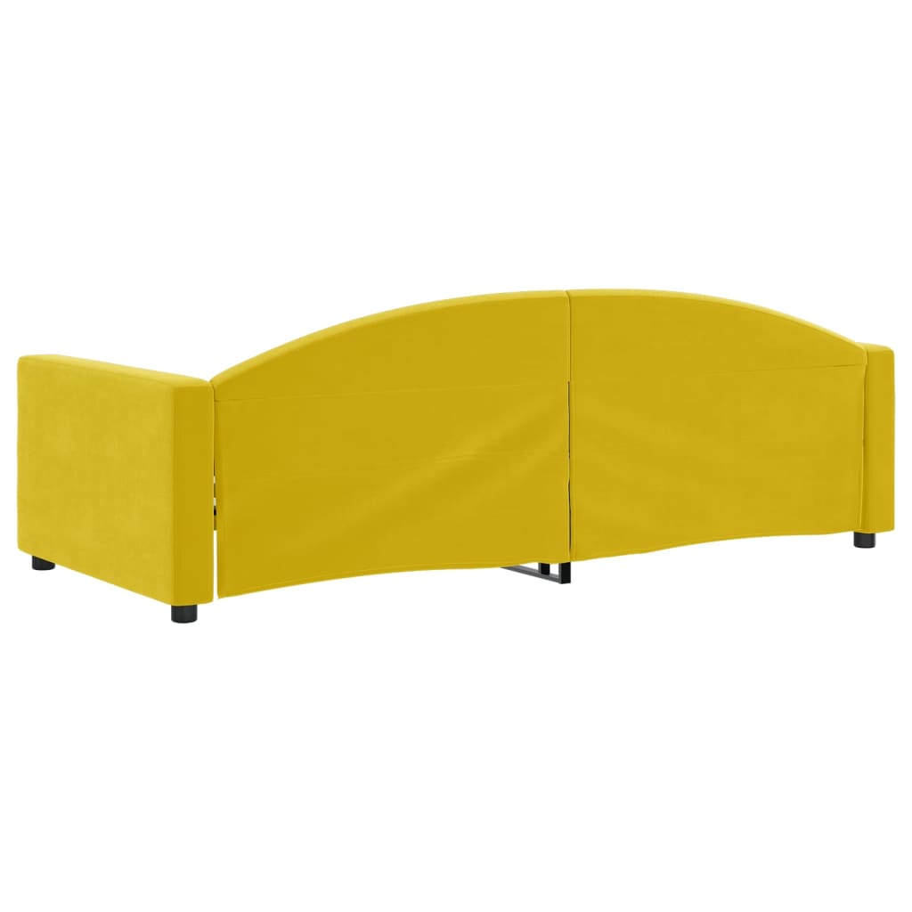 Slaapbank Fluweel 90x200 cm Geel zonder matras