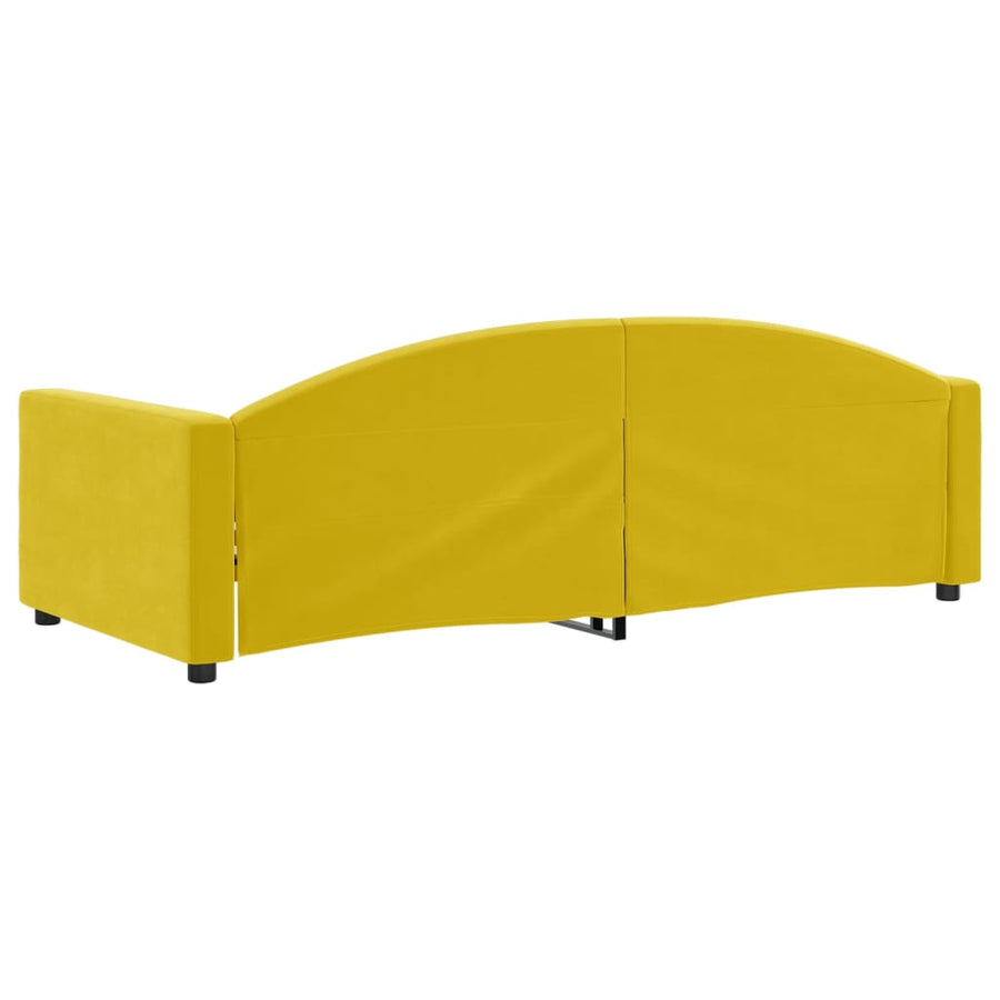 Slaapbank Fluweel 90x200 cm Geel zonder matras