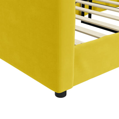 Slaapbank Fluweel 90x200 cm Geel zonder matras
