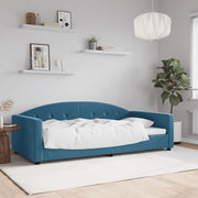 Slaapbank 100x200 cm fluweel blauw