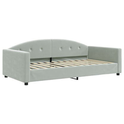 Slaapbank Fluweel 100x200 cm Lichtgrijs zonder matras