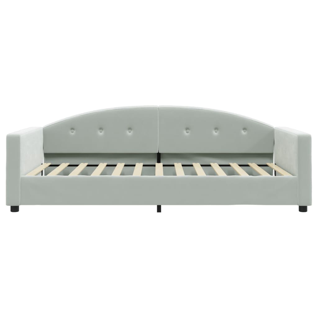Slaapbank Fluweel 100x200 cm Lichtgrijs zonder matras