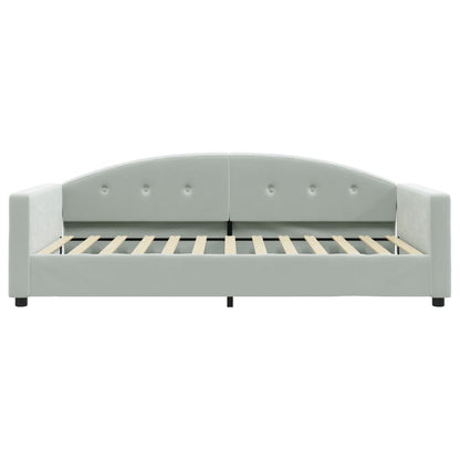 Slaapbank Fluweel 100x200 cm Lichtgrijs zonder matras