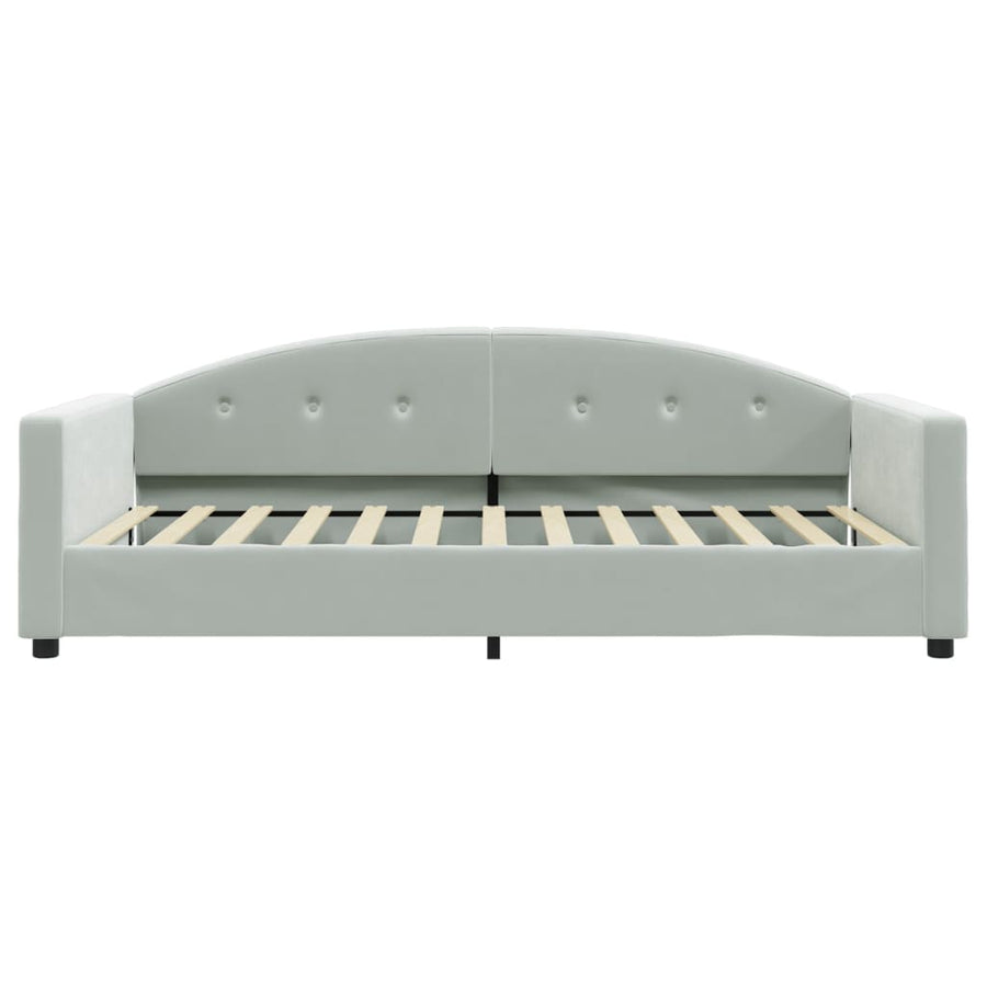 Slaapbank Fluweel 100x200 cm Lichtgrijs zonder matras