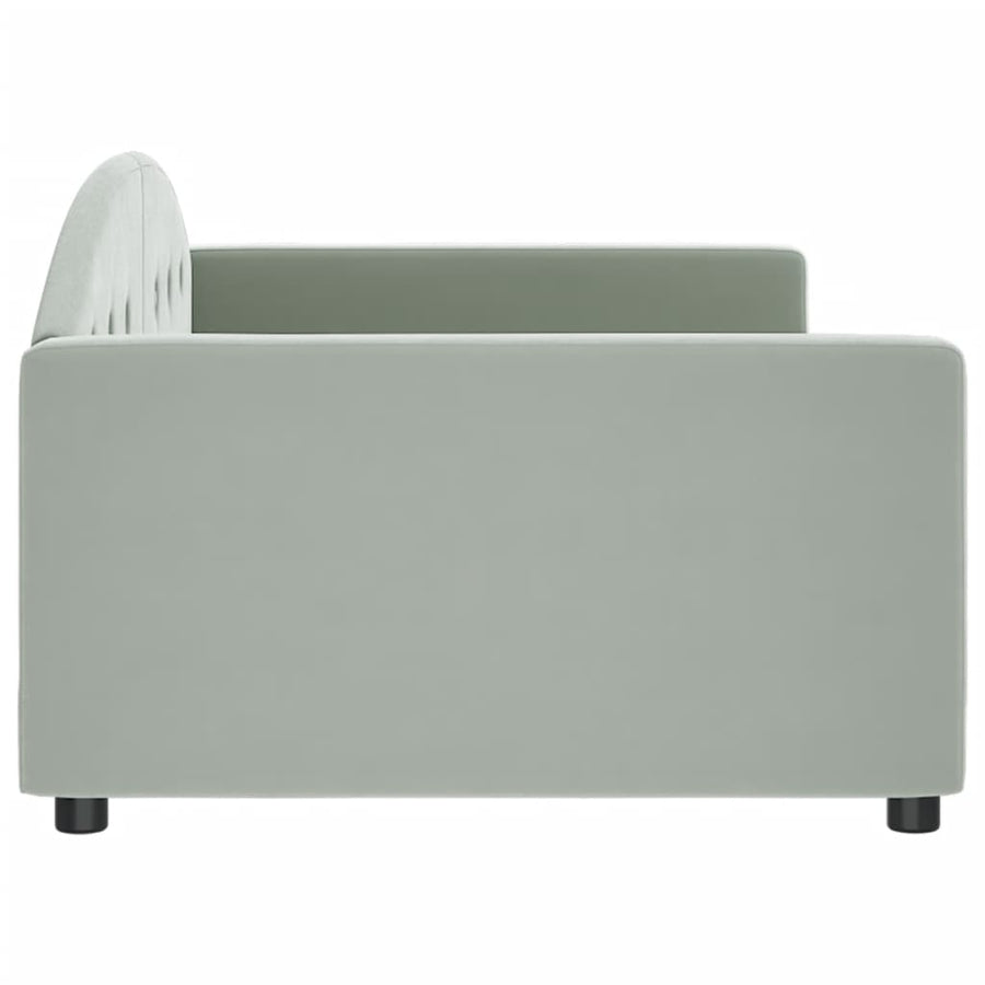 Slaapbank Fluweel 100x200 cm Lichtgrijs zonder matras