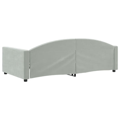 Slaapbank Fluweel 100x200 cm Lichtgrijs zonder matras