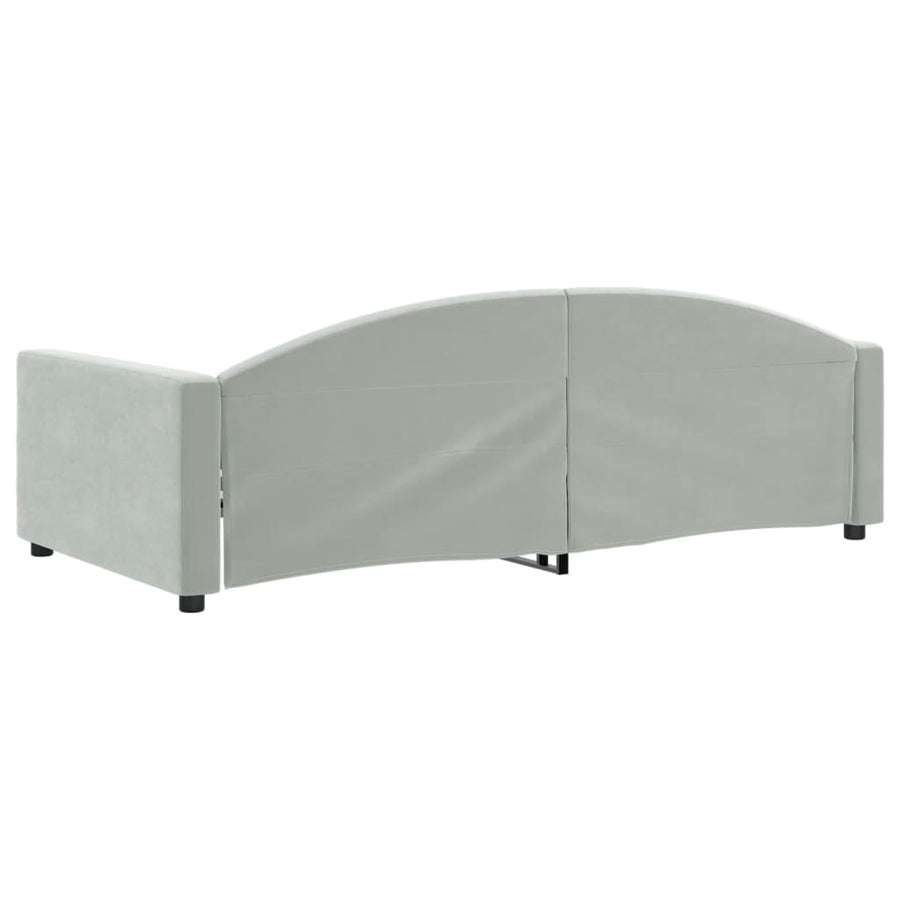 Slaapbank Fluweel 100x200 cm Lichtgrijs zonder matras