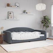 Slaapbank 100x200 cm fluweel donkergrijs