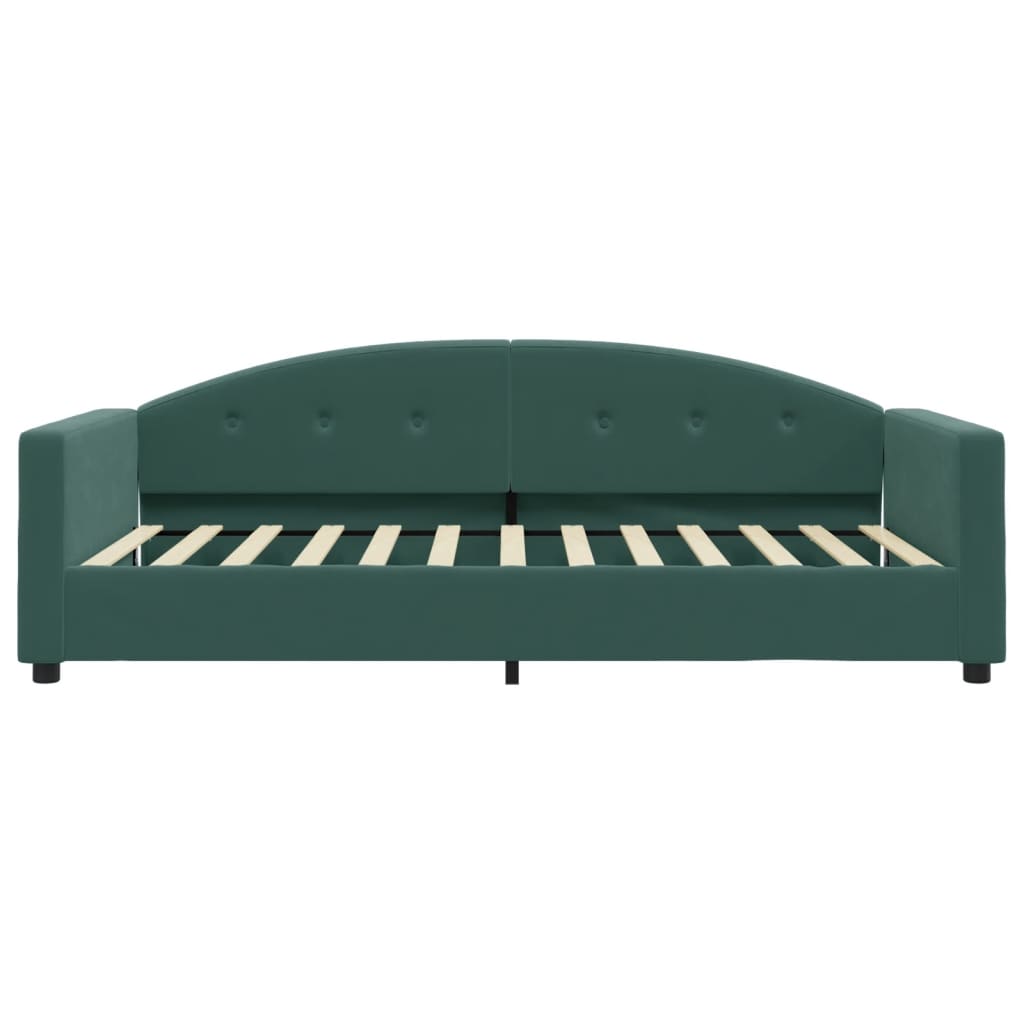 Slaapbank Fluweel 100x200 cm Donkergroen zonder matras