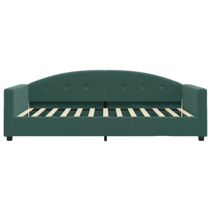 Slaapbank Fluweel 100x200 cm Donkergroen zonder matras