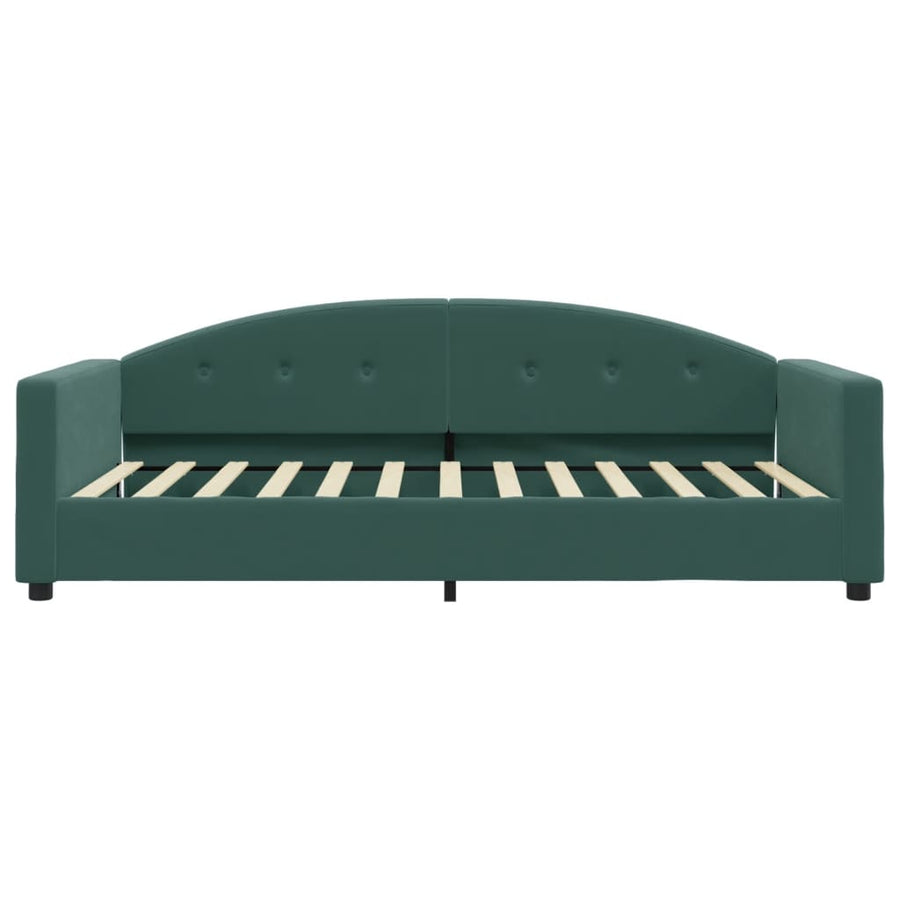 Slaapbank Fluweel 100x200 cm Donkergroen zonder matras