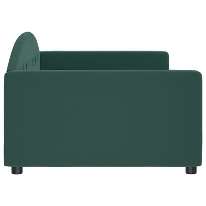 Slaapbank Fluweel 100x200 cm Donkergroen zonder matras