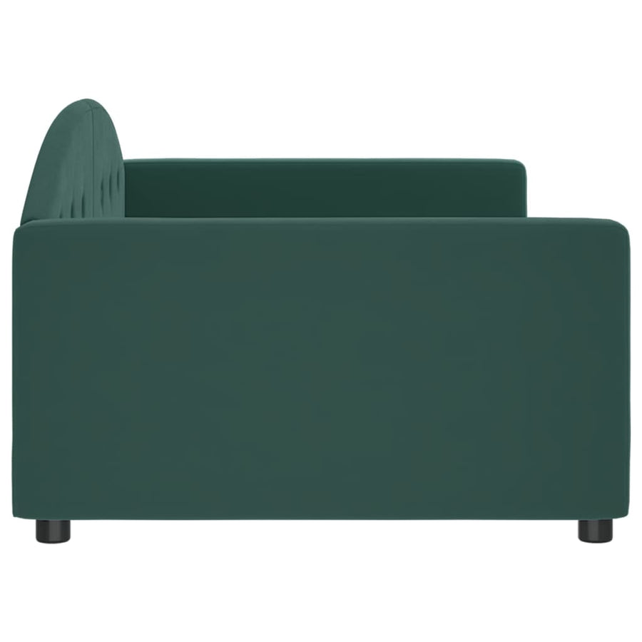 Slaapbank Fluweel 100x200 cm Donkergroen zonder matras