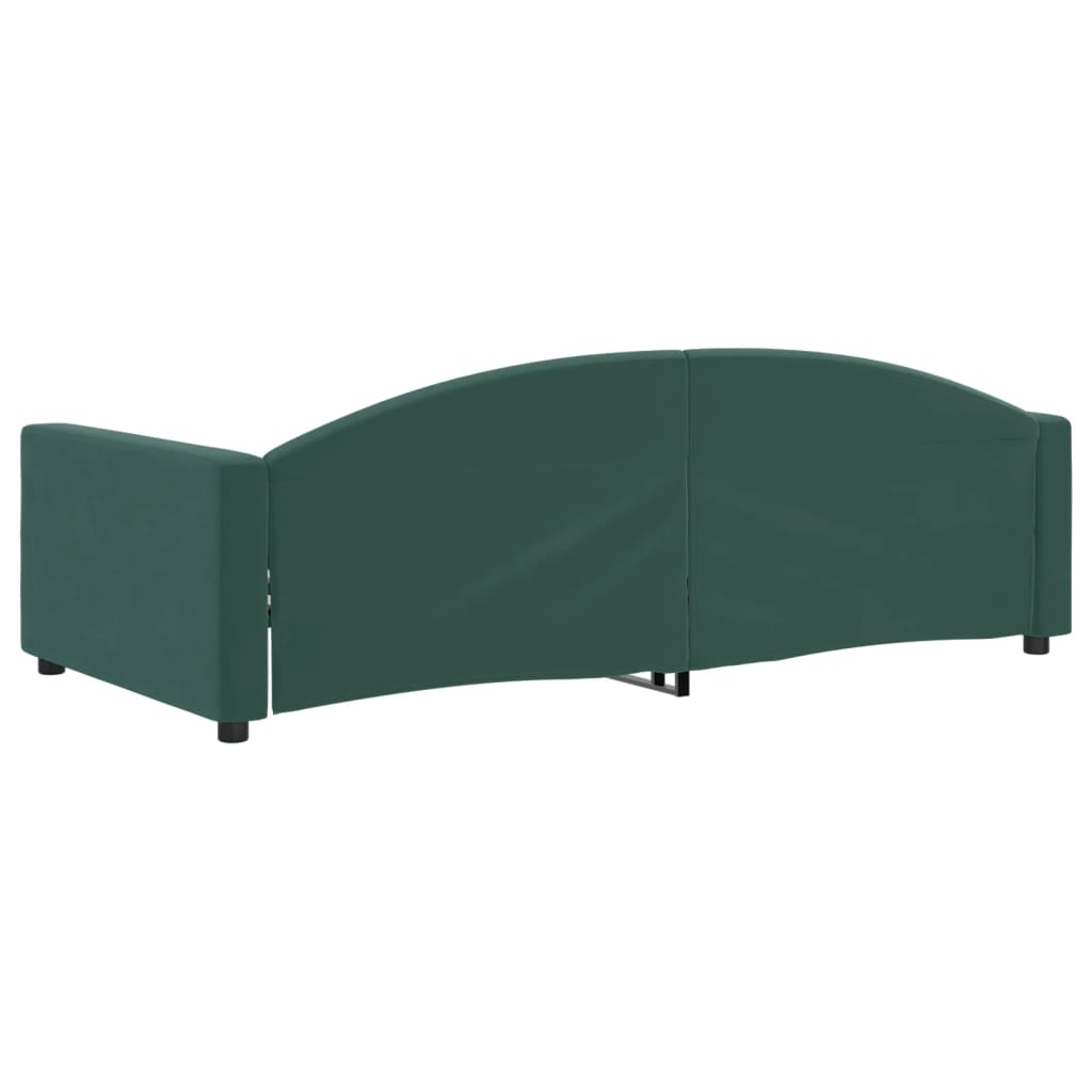 Slaapbank Fluweel 100x200 cm Donkergroen zonder matras