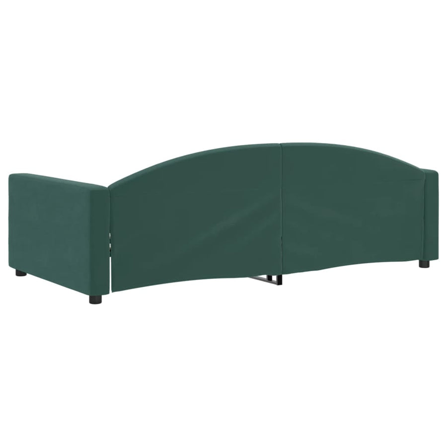 Slaapbank Fluweel 100x200 cm Donkergroen zonder matras