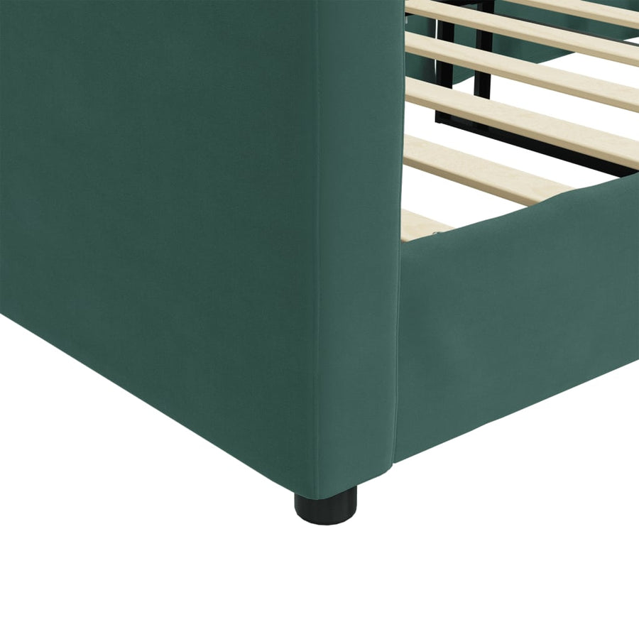Slaapbank Fluweel 100x200 cm Donkergroen zonder matras