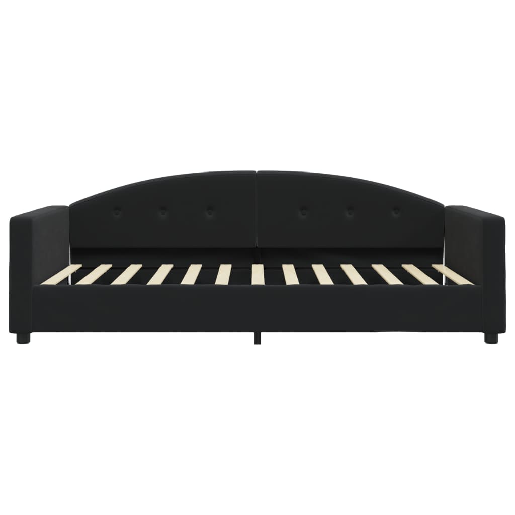 Slaapbank Fluweel 100x200 cm Zwart zonder matras