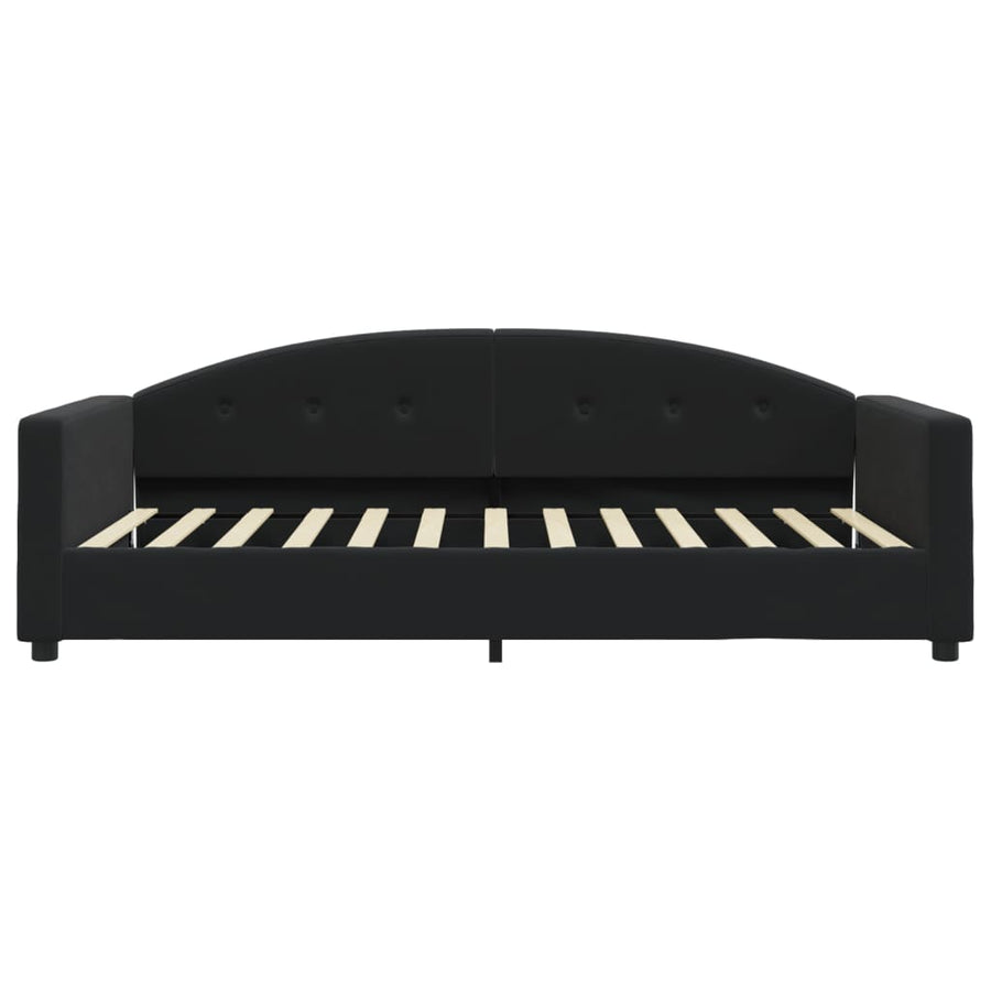 Slaapbank Fluweel 100x200 cm Zwart zonder matras
