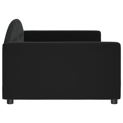 Slaapbank Fluweel 100x200 cm Zwart zonder matras