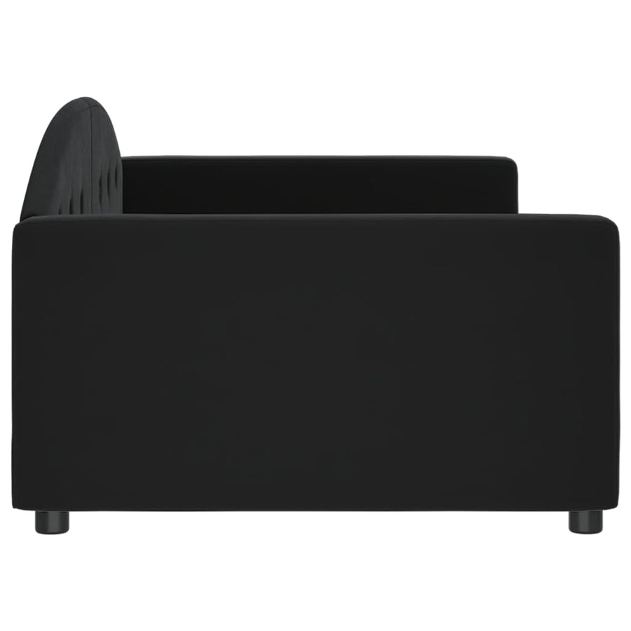Slaapbank Fluweel 100x200 cm Zwart zonder matras