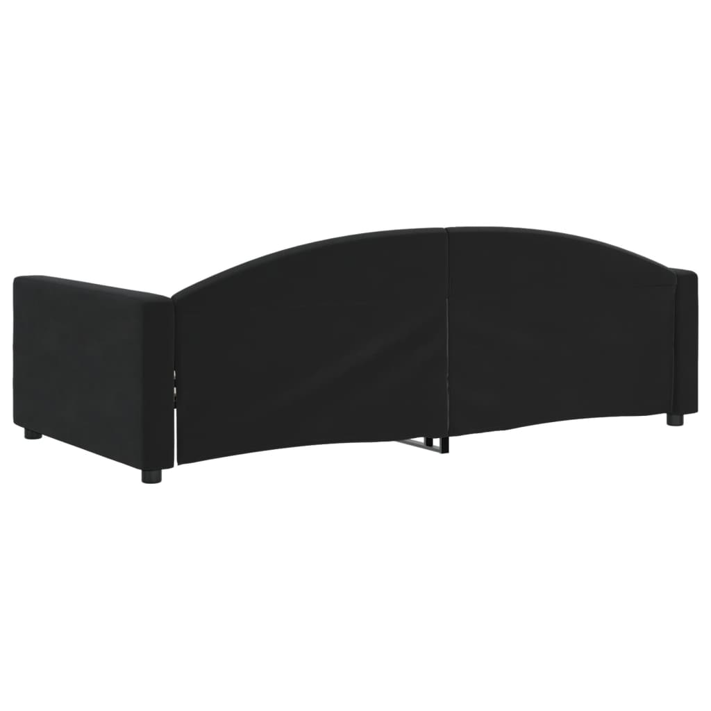 Slaapbank Fluweel 100x200 cm Zwart zonder matras