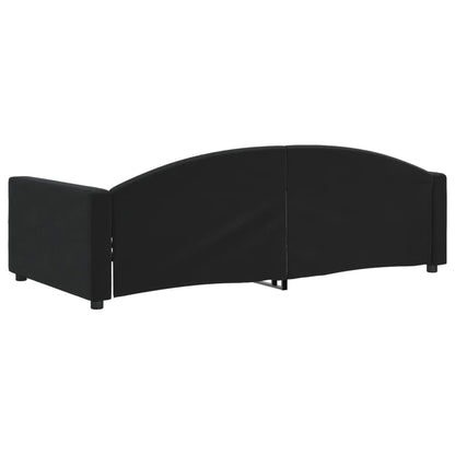 Slaapbank Fluweel 100x200 cm Zwart zonder matras