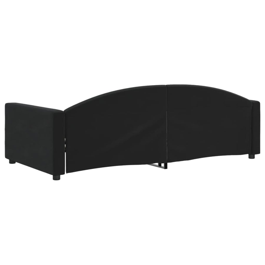 Slaapbank Fluweel 100x200 cm Zwart zonder matras