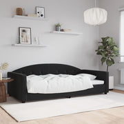 Slaapbank 100x200 cm fluweel zwart