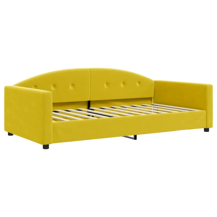 Slaapbank 100x200 cm fluweel geel