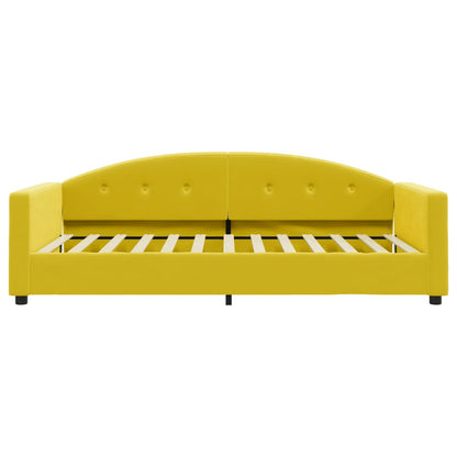 Slaapbank 100x200 cm fluweel geel