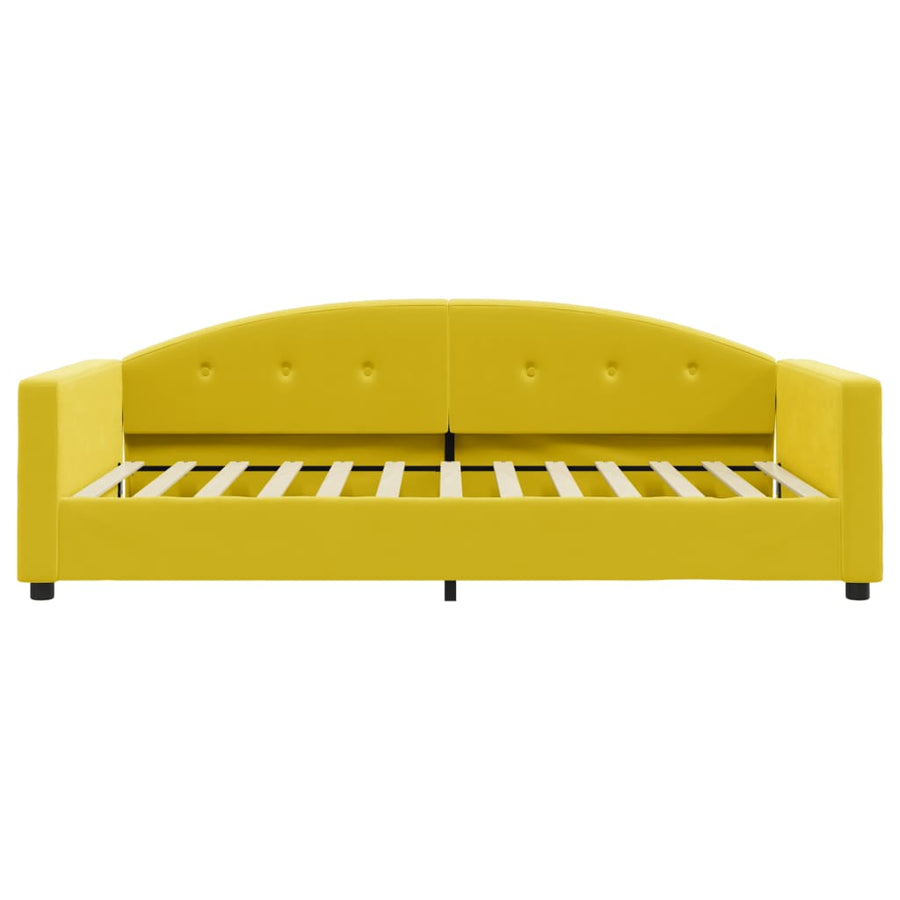 Slaapbank 100x200 cm fluweel geel