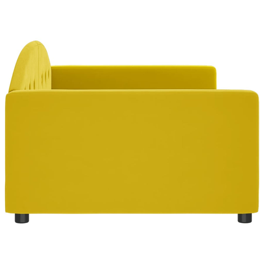 Slaapbank 100x200 cm fluweel geel