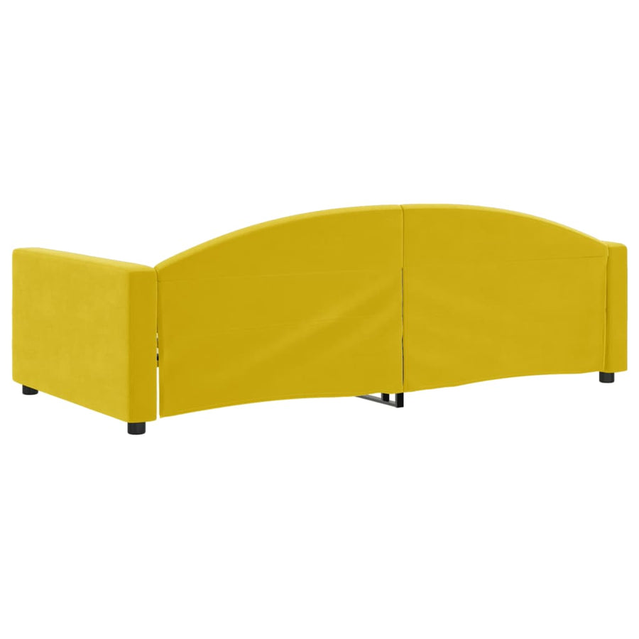 Slaapbank 100x200 cm fluweel geel